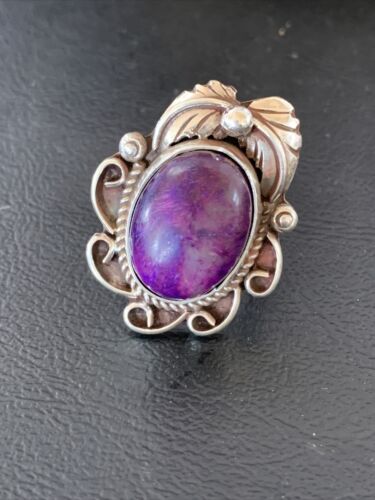 Native American Navajo Sterling Silver Purple Sugilite Ring | Sz 10 | 10443