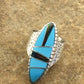 Native American Women's Navajo Opal & Turquoise Inlay Ring | Sterling Silver | Sz 6.5 | 1606