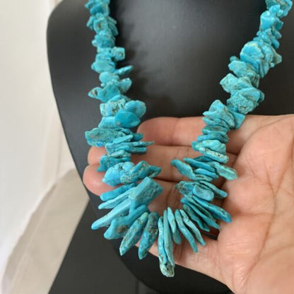 Navajo Pearls Necklace | Sterling Silver | Sleeping Beauty Kingman Turquoise | 18" | 1773