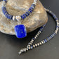 Native American Navajo Blue Lapis Pendant Necklace | Sterling Silver | Authentic Handmade | 12250