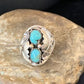 Navajo Kingman Turquoise Multi-Stone Ring | Authentic Native American Sterling Silver | Sz 12 | 14167