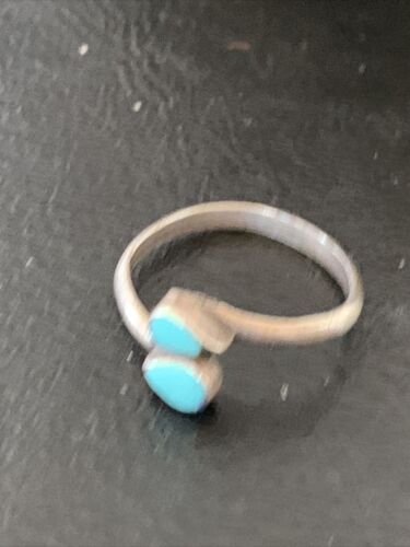 Southwestern Old Pawn Navajo Blue Turquoise Ring | Sterling Silver | Sz 5 | 10780