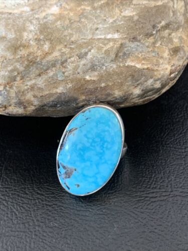 Navajo Blue Kingman Turquoise Ring | Sterling Silver | Sz 5 | Authentic Native American Handmade | 10488