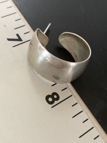 Old Pawn Women's Sterling Silver Hoop Stud Earrings | 1" | 13007