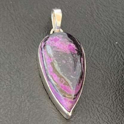 Navajo Purple Sugilite Pendant | Sterling Silver Pearls | 1.50" | Authentic Native American Handmade | 10932