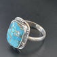 Navajo Blue Mojave Turquoise Ring | Sterling Silver | Sz 6.5 | Authentic Native American Handmade | 11449