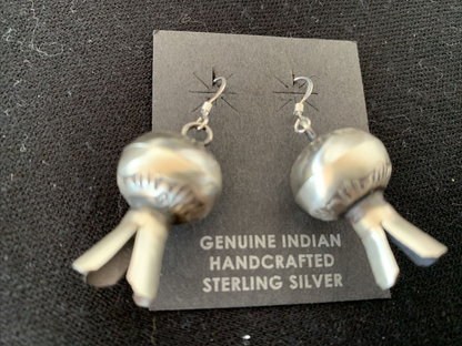 Native American Navajo Pearls Naja Earrings | Sterling Silver | 1" | 1043 - Masha USA