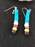 Navajo Sterling Silver Turquoise Sugilite Earrings | Blue Green | Native American