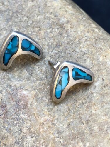 Native American Navajo Turquoise Earrings | Sterling Silver Inlay | Authentic Handmade | 8991 - Masha USA