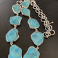 Navajo Blue Kingman Turquoise Rough Pendant Necklace | Sterling Silver | 18" | Authentic Native American Handmade | 11626