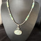 Navajo Sea Green Turquoise Multi-Stone Pendant Necklace | Authentic Native American Sterling Silver | 21" | 14477