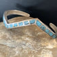 Navajo Old Pawn Blue Turquoise Chip Inlay Bracelet | Sterling Silver | Authentic Native American Handmade | 1168