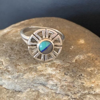 Navajo Blue Turquoise Sugilite Inlay Ring | Sz 5.5 | Authentic Native American Handmade | 11175
