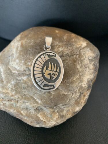 Hopi Bearpaw Pendant | Stamped Sterling Silver | Authentic Native American Handmade | 1398