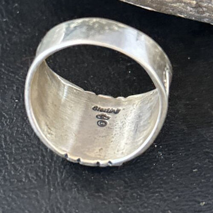 Native American Men's Navajo Black Onyx Ring | Sterling Silver | Sz 12.5 | 14445