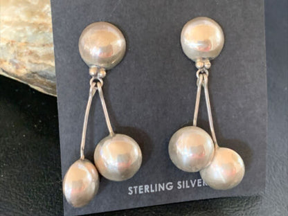 Native American Old Pawn Dangle Earrings | Sterling Silver | 1.5" | 12983