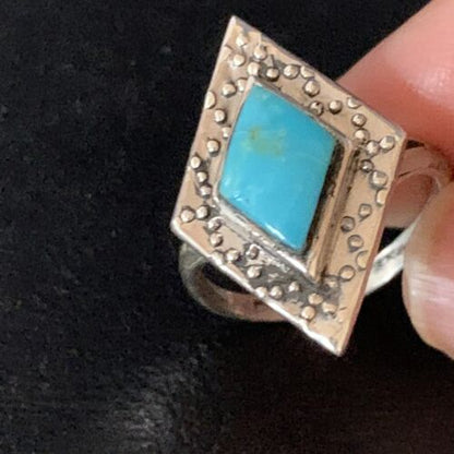 Navajo Blue Kingman Turquoise Ring | Sterling Silver | Sz 6 | Authentic Native American Handmade | 13574