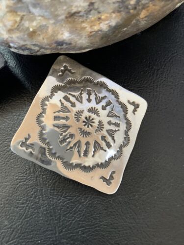 Navajo Sterling Silver Stamped Earrings | Authentic Native American Handmade | 1671