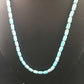 Native American Blue Turquoise Tube Necklace | Sterling Silver | 20" | 10009