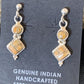 Minimalist Dangle Inlay Navajo Sterling Silver Orange Spiny Oyster Earrings | Handmade | 12679
