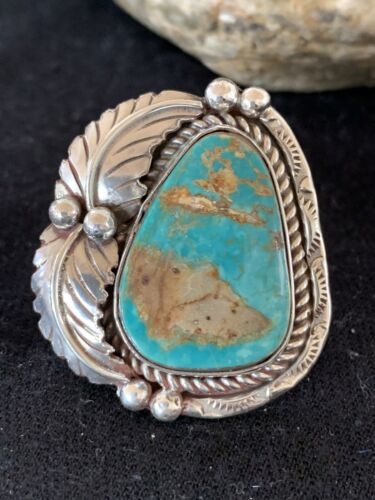 Southwestern Navajo Blue Royston Turquoise Ring | Sterling Silver | Sz 10 | 133