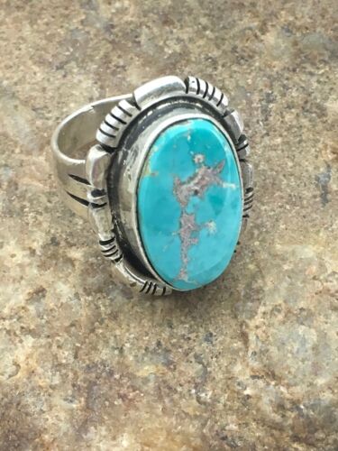 Navajo Sterling Silver Turquoise Ring | Sz 7.25 | Southwestern Handcrafted | 2634