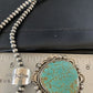 Navajo Blue #8 Turquoise Pendant Necklace | Sterling Silver | Authentic Native American Handmade | 10228