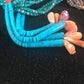 Men's Turquoise Bead 9 Strand Navajo Pearls Necklace | Sterling Silver | Native American Handmade | 8451