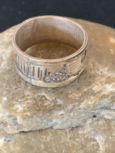 Native American Navajo Pueblo Ring | Stamped Sterling Silver | Sz 9.5 | 11981