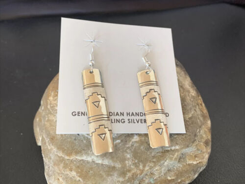 Navajo Stamped Sterling Silver Earrings Set | Authentic Native American Handmade | 11623