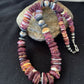 Navajo Pearls Purple Spiny Oyster Necklace Pendant | Sterling Silver | Authentic Native American | Graduated | 19" | 01522