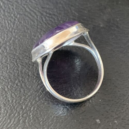 Southwestern Purple Amethyst Ring | Sterling Silver | Sz 8 | 12942