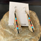 Navajo Multi-Color Turquoise Coral Lapis Inlay Earrings | Sterling Silver | 1.5" | 1710