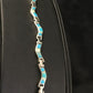 Women's Sterling Silver Turquoise Coral Inlay Link Bracelet | 6.75" | Authentic Native American Handmade | 2027