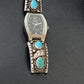 Vintage Navajo Sterling Silver Watch Tips | Old Pawn Blue Turquoise Band | Authentic Native American Jewelry