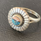 Navajo Blue Turquoise Pink Coral Inlay Ring | Sz 5.5 | Authentic Native American Handmade | 11171