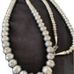 Navajo Pearls Sterling Silver Necklace | Hand-Stamped Bench Beads | 36" | Southwestern | 93336