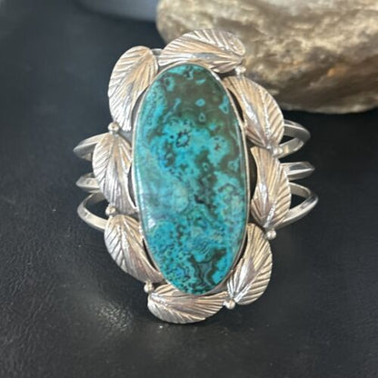 Southwestern Sterling Silver Blue Turquoise Cuff Bracelet | Authentic Native American Handmade | 14324