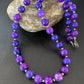 Navajo Pearls Purple Sugilite Bead Necklace | Sterling Silver | Authentic Native American Handmade | 20" | 11805