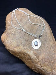 Navajo Mother of Pearls Turquoise Pendant Necklace | Sterling Silver | Authentic Native American Handmade | 18" | 8954