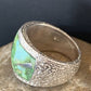 Navajo Green Sonoran Turquoise Inlay Ring | Sterling Silver | Sz 10 | Authentic Native American Handmade | 2080