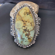 Navajo Green Turquoise Cuff Bracelet | Sterling Silver | 4" | Authentic Native American Handmade | 1630