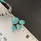 Navajo Pearl Necklace with Blue Cluster Turquoise Pendant | Sterling Silver | 12498