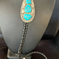 Ultra Rare Navajo Men's Bolo Tie | Blue Kingman Turquoise | Sterling Silver | Native American Handmade | 13668