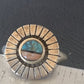 Navajo Blue Turquoise Pink Coral Inlay Ring | Sz 5.5 | Authentic Native American Handmade | 11171