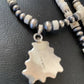 Navajo White Buffalo Turquoise Pendant Set | Sterling Silver | Authentic Native American Handmade | 12202