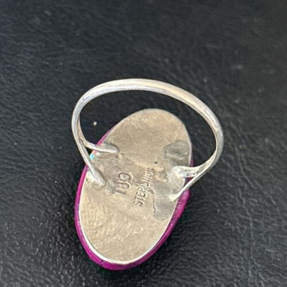 Navajo Purple Sugilite Inlay Ring | Sz 8 | Authentic Native American Handmade | 14453