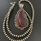 Navajo Purple Spiny Oyster Pendant Necklace | Sterling Silver | Authentic Native American Handmade | 11308