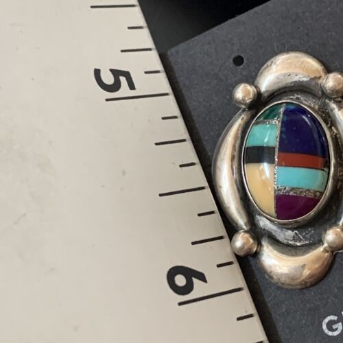 Native American Women's Sterling Silver Blue Turquoise Multi-Color Earrings | Handmade | 13015