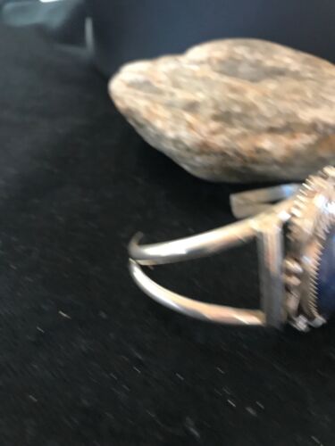Native American Navajo Lapis Bracelet | Sterling Silver | J Platero | Authentic Handmade | 8040